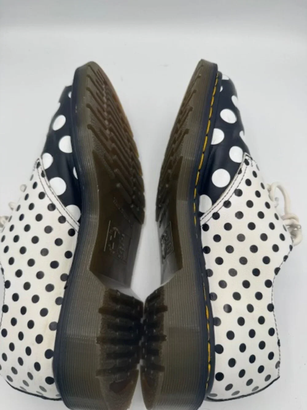 Dr. Martens Meris Black and White Polka Dot Leather Shoes Women's Size 9 - Picture 5 of 8